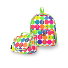 Maxi Micro batoh a svačinová taška - neon dots Maxi Micro batoh a svačinová taška - neon dots