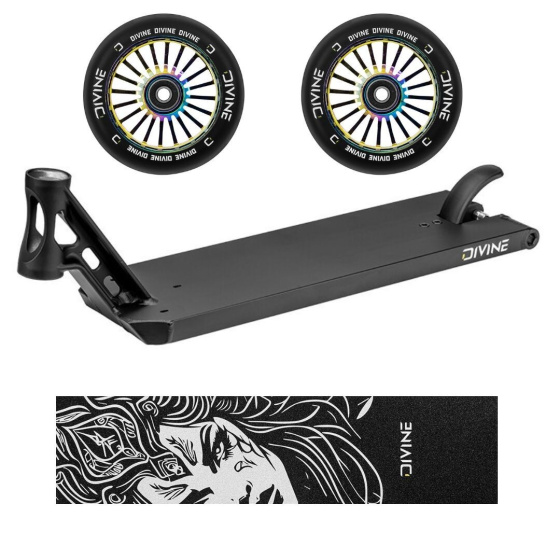 Set Deska Divine Forget Street 6" 560 mm černá + 2ks koleček Divine 110 mm Turbo Neochrome + Divine Nyx griptape