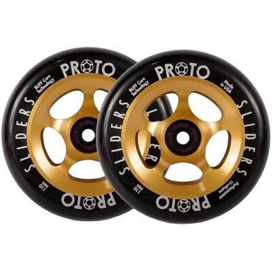 Kolečka Proto Spoked Sliders Black On Gold 110 mm 2 ks