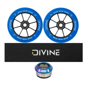 Set 2ks koleček Divine 110 mm Spoked modré + Divine griptape + Divine headset Set 2ks koleček Divine 110 mm Spoked modré + Divine griptape + Divine headset
