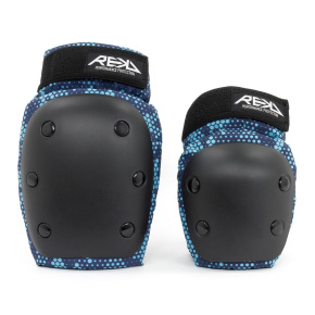 REKD Youth Heavy Duty Double Pad Set - Black / Blue - Small REKD Youth Heavy Duty Double Pad Set - Black / Blue - Small