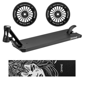 Set Deska Divine Forget Street 6" 560 mm černá + 2ks koleček Divine 110 mm Turbo černé + Divine Nyx griptape