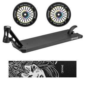 Set Deska Divine Forget Street 6" 580 mm černá + 2ks koleček Divine 110 mm Turbo Neochrome + Divine Nyx griptape